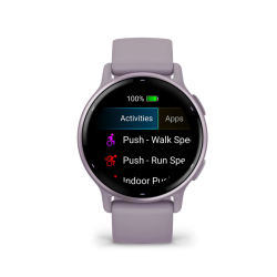 Garmin Vivoactive 5 Metallic Orchid Aluminum Bezel with Orchid Case and Silicone Band