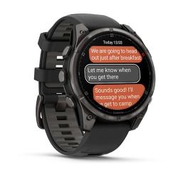 Fenix 8 Pro – 47 mm, AMOLED Sapphire, Carbon grey DLC titanium with Black/pebble grey silicone band