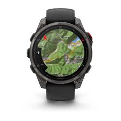 Fenix 8 Pro – 47 mm, AMOLED Sapphire, Carbon grey DLC titanium with Black/pebble grey silicone band
