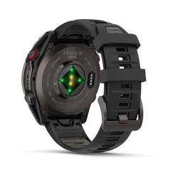 Fenix 8 Pro – 47 mm, AMOLED Sapphire, Carbon grey DLC titanium with Black/pebble grey silicone band