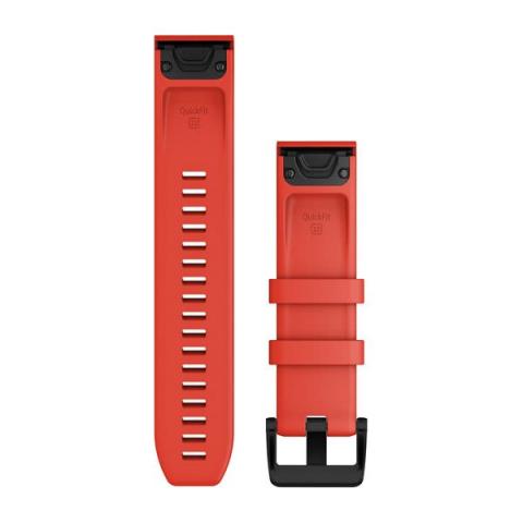 QuickFit 22mm Band Laser Red with Black Stainless Steel Hardware
