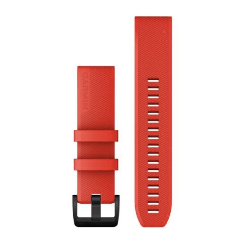 QuickFit 22mm Band Laser Red with Black Stainless Steel Hardware